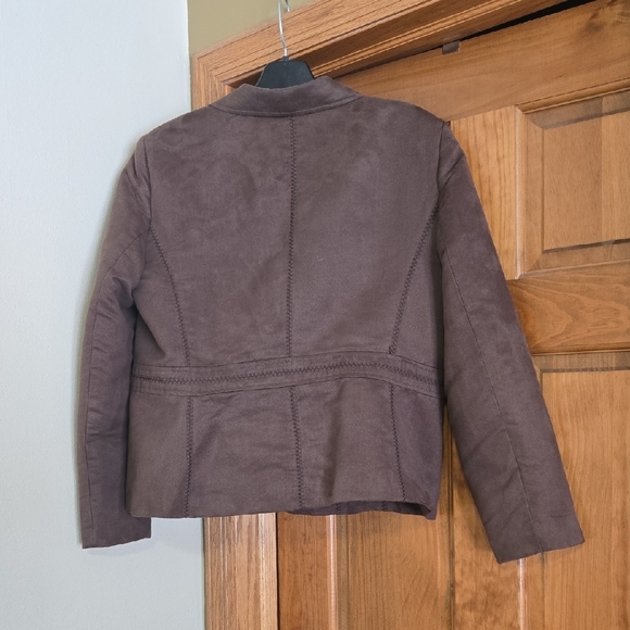 Sport Collection Ladies Brown Suede-Look Blazer Jacket - Picture 4 of 4